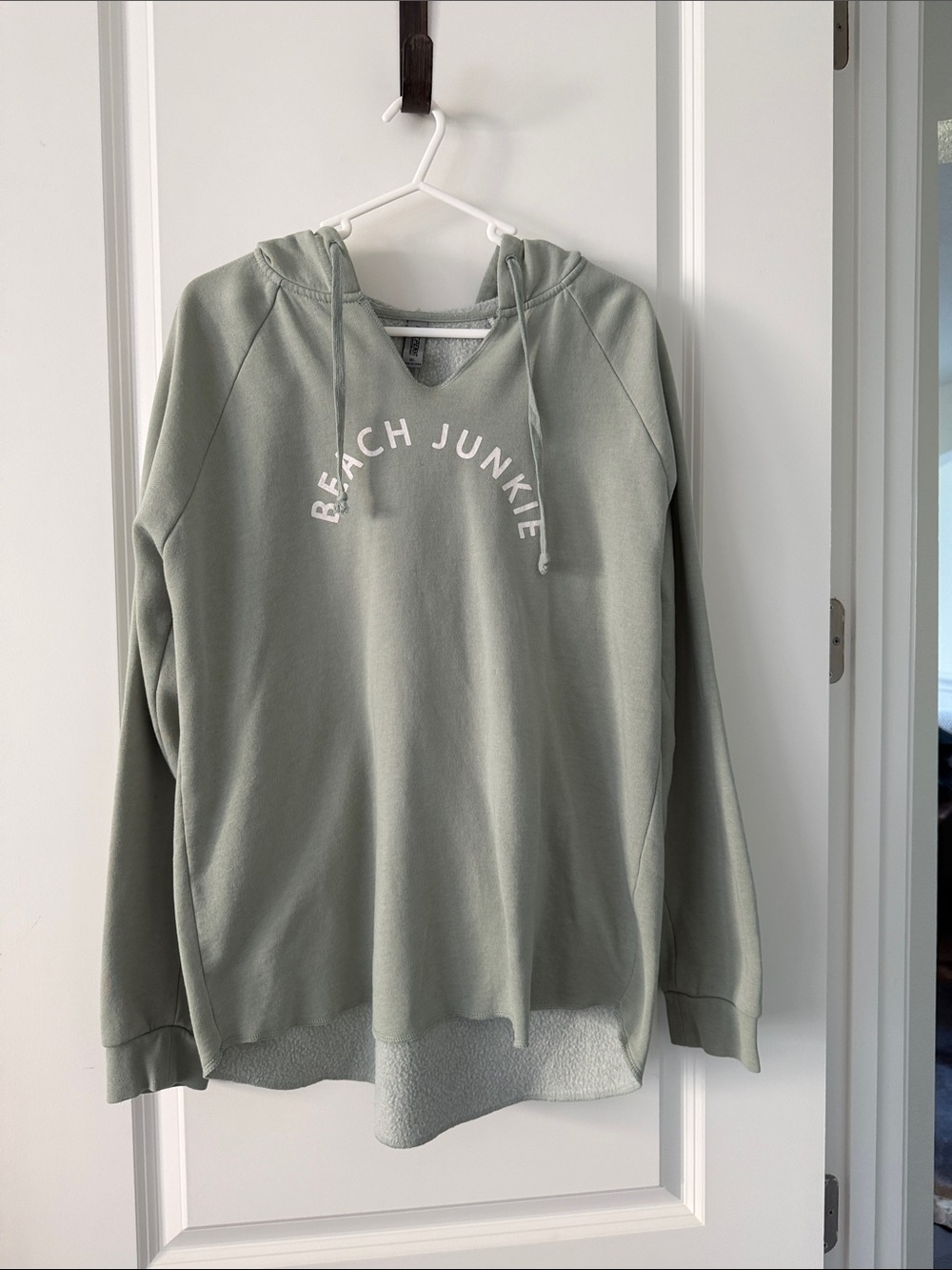Sage Green Beach Junkie Fleeced Hoodie Sweatshirt